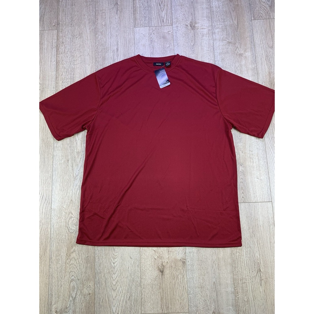 NWT‎ Vintage Gachu Athletic Stretch Short Sleeve Red Men's Pullover 3XL T Shirt
